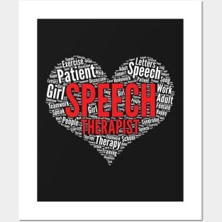 Speech therapist Heart Shape Word Cloud Design design Posters and Art